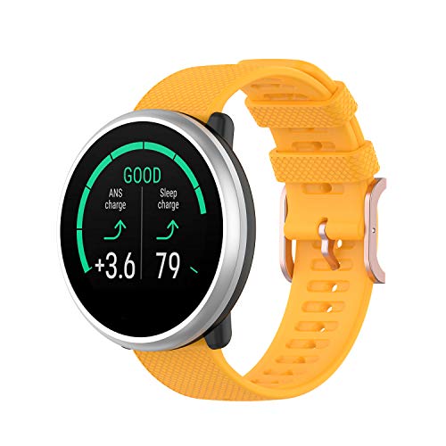 Yikamosi Kompatibel mit Polar Grit X Pro/Grit X Armband,22mm Schnellverschluss Weiches Silikon Roségold rostfreiem Metallverschluss Ersatzbänder für Polar X Pro/Vantage M/Vantage M2,Gelb Yikamosi Kompatibel mit Polar Grit X Pro/Grit X Armband,22mm Schnellverschluss Weiches Silikon Roségold rostfreiem Metallverschluss Ersatzbänder für Polar X Pro/Vantage M/Vantage M2,Gelb von Yikamosi