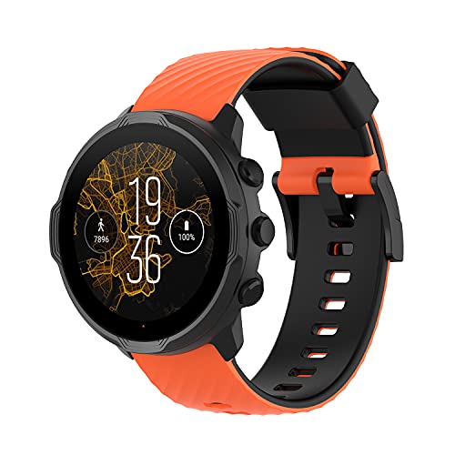Yikamosi Kompatibel mit Suunto 7 Armband/Suunto 9 Armband,24MM Dual Color Schnellverschluss Weiches Silikon rostfreiem Metallverschluss Ersatzbänder für Suunto 7/Suunto 9/Suunto 9 Baro,Orange/Schwarz Yikamosi Kompatibel mit Suunto 7 Armband/Suunto 9 Armband,24MM Dual Color Schnellverschluss Weiches Silikon rostfreiem Metallverschluss Ersatzbänder für Suunto 7/Suunto 9/Suunto 9 Baro,Orange/Schwarz von Yikamosi
