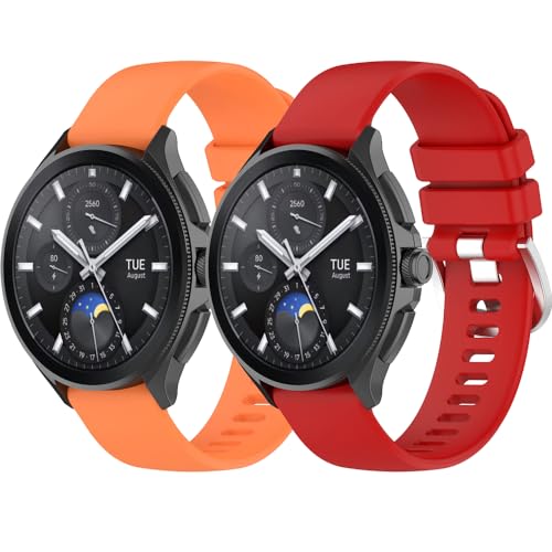 Yikamosi Kompatibel mit Xiaomi Watch 2 Pro Armband für Frauen und Männer,22MM Schnellverschluss Weiches Silikon rostfreiem Metallverschluss Ersatzbänder für Xiaomi Watch 2 Pro,Orange+Rot Yikamosi Kompatibel mit Xiaomi Watch 2 Pro Armband für Frauen und Männer,22MM Schnellverschluss Weiches Silikon rostfreiem Metallverschluss Ersatzbänder für Xiaomi Watch 2 Pro,Orange+Rot von Yikamosi