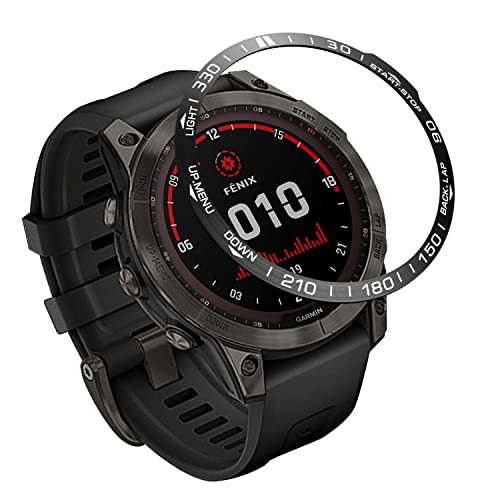 Yikamosi Rostfreier Stahl Lünetten Ring Kompatibel mit Garmin Fenix 7X Watch, Bezel Ring Adhesive Cover Anti-Kratz- und Kollisionsschutz für Fenix Watch Accessory,Schwarz Yikamosi Rostfreier Stahl Lünetten Ring Kompatibel mit Garmin Fenix 7X Watch, Bezel Ring Adhesive Cover Anti-Kratz- und Kollisionsschutz für Fenix Watch Accessory,Schwarz von Yikamosi