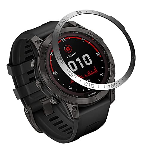 Yikamosi Rostfreier Stahl Lünetten Ring Kompatibel mit Garmin Fenix 7X Watch, Bezel Ring Adhesive Cover Anti-Kratz- und Kollisionsschutz für Fenix Watch Accessory,Silber Yikamosi Rostfreier Stahl Lünetten Ring Kompatibel mit Garmin Fenix 7X Watch, Bezel Ring Adhesive Cover Anti-Kratz- und Kollisionsschutz für Fenix Watch Accessory,Silber von Yikamosi