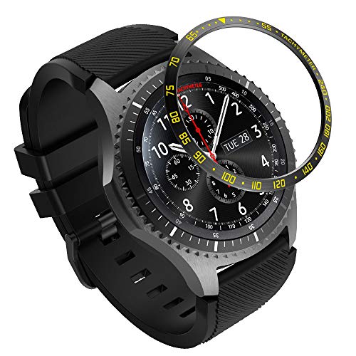 Yikamosi Rostfreier Stahl Lünetten Ring Kompatibel mit Samsung Galaxy Watch 46MM,Bezel Ring Adhesive Cover Anti-Kratz- und Kollisionsschutz für Galaxy Watch Accessory,Schwarz/Gelb-E Yikamosi Rostfreier Stahl Lünetten Ring Kompatibel mit Samsung Galaxy Watch 46MM,Bezel Ring Adhesive Cover Anti-Kratz- und Kollisionsschutz für Galaxy Watch Accessory,Schwarz/Gelb-E von Yikamosi