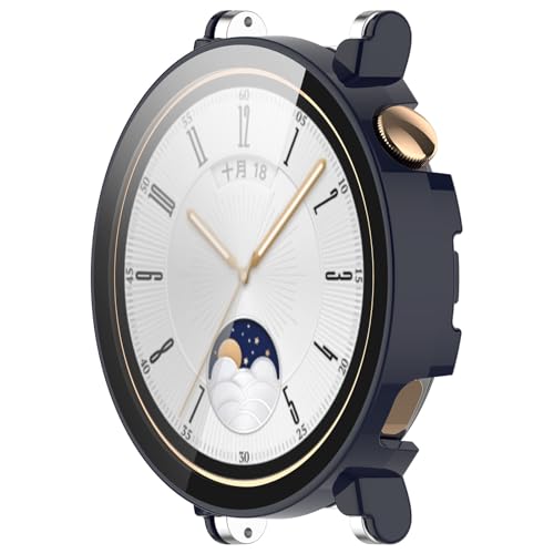 Yikamosi Schutzhülle Kompatibel mit Huawei Watch GT4 41MM,Hülle mit Displayschutz aus Anti-Kratzglas Vollabdeckung HD Ultradünne Schutzfolie Kompatibel mit Huawei Watch GT4 41MM,Mitternachtsblau Yikamosi Schutzhülle Kompatibel mit Huawei Watch GT4 41MM,Hülle mit Displayschutz aus Anti-Kratzglas Vollabdeckung HD Ultradünne Schutzfolie Kompatibel mit Huawei Watch GT4 41MM,Mitternachtsblau von Yikamosi