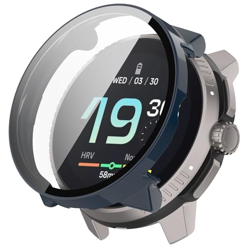Yikamosi Schutzhülle Kompatibel mit Suunto Race,Hülle mit Displayschutz aus Anti-Kratzglas Vollabdeckung HD Ultradünne Schutzfolie Kompatibel mit Suunto Race,Mitternachtsblau von Yikamosi