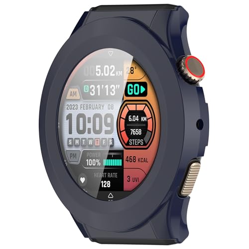 Yikamosi Schutzhülle mit Displayschutz aus Anti-Kratzglas Vollabdeckung HD Ultradünne Schutzfolie Kompatibel mit Amazfit Cheetah Round/Cheetah Pro,Mitternachtsblau Yikamosi Schutzhülle mit Displayschutz aus Anti-Kratzglas Vollabdeckung HD Ultradünne Schutzfolie Kompatibel mit Amazfit Cheetah Round/Cheetah Pro,Mitternachtsblau von Yikamosi