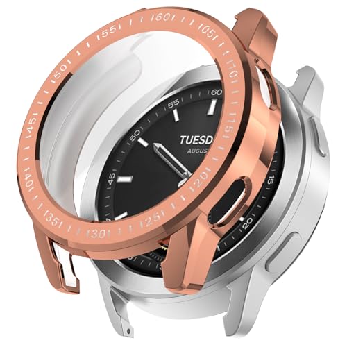 Yikamosi Schutzhüllen Kompatibel mit Xiaomi Watch S3,Anti-Scratch Anti Drop Weiches TPU Protective Cover Stoßstangenschale für Watch S3,Rotgold von Yikamosi