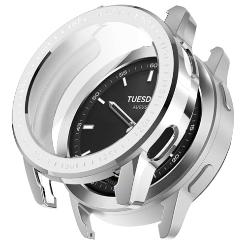 Yikamosi Anti-Scratch Anti Drop Weiches TPU Protective Cover Stoßstangenschale Schutzhüllen Kompatibel mit Xiaomi Watch S3,Silber Yikamosi Anti-Scratch Anti Drop Weiches TPU Protective Cover Stoßstangenschale Schutzhüllen Kompatibel mit Xiaomi Watch S3,Silber von Yikamosi