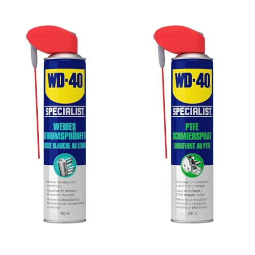 WD-40 Specialist Weißes Lithiumsprühfett Smart Straw 300ml & WD-40 Specialist PTFE Schmierspray Smart Aluminium Straw 300ml, Dose WD-40 Specialist Weißes Lithiumsprühfett Smart Straw 300ml & WD-40 Specialist PTFE Schmierspray Smart Aluminium Straw 300ml, Dose von Yikki