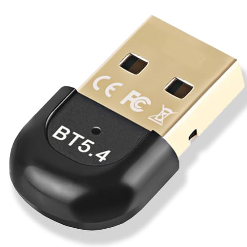 Bluetooth Adapter 5.4, USB Bluetooth Stick Dongle (EDR & BLE) Plug and Play Bluetooth Stick für PC für PC Laptop Desktop Computer, unterstützt Windows 11/10/8.1/7 von Yiko