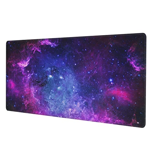 Galaxy-Gaming-Mauspad, rutschfest, Größe XL, genähter Rand, Gummiunterseite, für Laptop, PC, Computer, Blau / Violett von Yilad