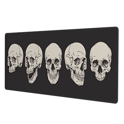 Mauspad mit Totenkopf-Motiv, groß, genähter Rand, Schreibtischunterlage für Gaming-Laptop, PC, Büro, Dekoration, Computerzubehör von Yilad