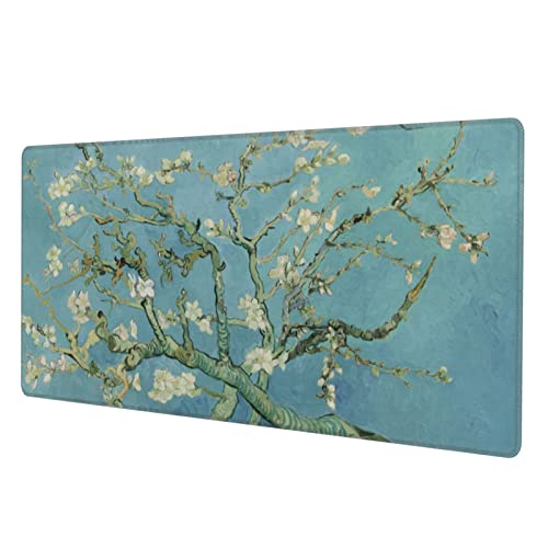 Van Gogh Mandelblüten-Mauspad, große genähte Kante, Schreibtischunterlage für Gaming Laptop PC Büro Dekor Computerzubehör Van Gogh Mandelblüten-Mauspad, große genähte Kante, Schreibtischunterlage für Gaming Laptop PC Büro Dekor Computerzubehör von Yilad