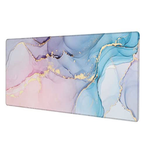 Yilad Bunte Marmor-Mauspad, große genähte Kante, Schreibtischunterlage für Gaming Laptop PC Büro Dekor Computerzubehör, PRMousePad3, Einheitsgröße, Bunt, Rosa, Blau, Gold, Marmor Yilad Bunte Marmor-Mauspad, große genähte Kante, Schreibtischunterlage für Gaming Laptop PC Büro Dekor Computerzubehör, PRMousePad3, Einheitsgröße, Bunt, Rosa, Blau, Gold, Marmor von Yilad