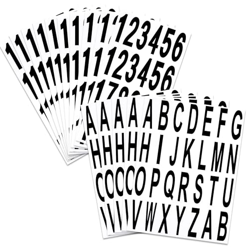 500 Stück Briefkasten Nummern Aufkleber,Selbstklebendes Vinyl Buchstaben Zahlen Kit für Postkasten Schilder Autos Heim Adress Nummer(Schwarz, 76 mm) von YiliYa