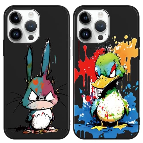 2 Stück Handyhülle für Samsung Galaxy A34 5G Hülle 6.6" Tier Muster, Weich Kreative Anime Kaninchen & Ente Aesthetic Lustig Motiv mit TPU Stoßfest Schutzhülle, Schwarz Soft Bumper Cartoon Case 2 Stück Handyhülle für Samsung Galaxy A34 5G Hülle 6.6" Tier Muster, Weich Kreative Anime Kaninchen & Ente Aesthetic Lustig Motiv mit TPU Stoßfest Schutzhülle, Schwarz Soft Bumper Cartoon Case von Yimctoie