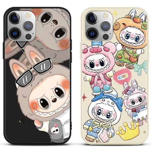 2 Stück Handyhülle für Xiaomi Redmi Note 8 Pro Hülle 6.53", TPU Weiches Silikon Kameraschutz Schutzhülle Case mit Cartoon Anime Lustig Muster Aesthetic Design, Stoßfest Bumper Aesthetic Case von Yimctoie