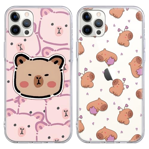 2 Stück Niedlich Tier Transparent Handyhülle für Samsung Galaxy S10 Plus 6.4" Hülle, Silikon Durchsichtig Case Schutzhülle mit Cartoon Capybara Cute Anime Muster Design Bumper Stoßfeste Cover,Cute von Yimctoie