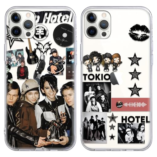 2 Stück Tansparent Silikon Handyhülle für iPhone 13 iPhone 14 Hülle 6.1", Cool Tokio Hotel Pop-Rock-Band Aesthetic Muster mit TPU Stoßfeste Kratzfeste Schutzhülle Bumper Cover Case für Fans,mode 2 Stück Tansparent Silikon Handyhülle für iPhone 13 iPhone 14 Hülle 6.1", Cool Tokio Hotel Pop-Rock-Band Aesthetic Muster mit TPU Stoßfeste Kratzfeste Schutzhülle Bumper Cover Case für Fans,mode von Yimctoie
