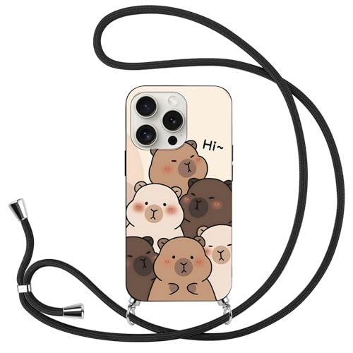 Anime Handykette für Samsung Galaxy S10e Hülle 5.8'', Cute Cartoon Capybara Hülle Karikatur mit Band, HandyHülle Necklace Handy Kette Kordel zum Umhängen SchutzHülle Karikatur TPU Phone Case, Schwarz Anime Handykette für Samsung Galaxy S10e Hülle 5.8'', Cute Cartoon Capybara Hülle Karikatur mit Band, HandyHülle Necklace Handy Kette Kordel zum Umhängen SchutzHülle Karikatur TPU Phone Case, Schwarz von Yimctoie