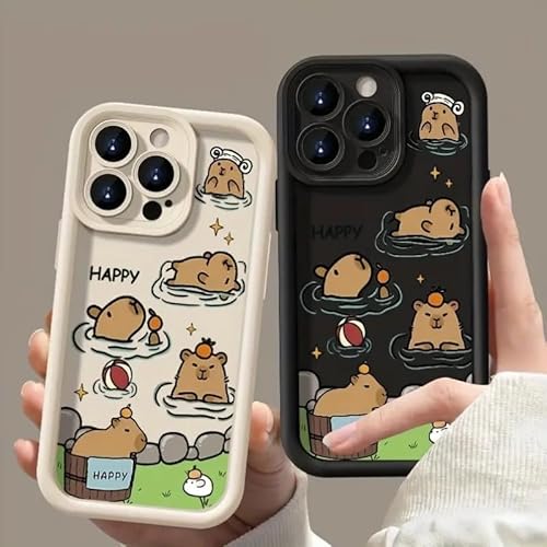 Handyhülle 2 Stück für iPhone 14 Plus Hülle 6.7'' Anime Niedlich Cartoon Karikatur Tier Capybara Motiv Manga Design Case Kameraschutz 2 pcs Schutzhülle Stoßfest TPU Silikon Weich Ultra Dünn Cover von Yimctoie