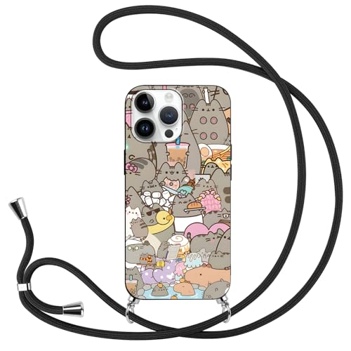 Handyhülle Handykette für Honor 90 5G 6.7" Hülle mit Band, Anime Cartoon Cute Katze Pusheen Cat Manga Muster Case mit zum Umhängen Kordel, Silikon Stoßfest Bumper Schutzhülle Cover, Katze Handyhülle Handykette für Honor 90 5G 6.7" Hülle mit Band, Anime Cartoon Cute Katze Pusheen Cat Manga Muster Case mit zum Umhängen Kordel, Silikon Stoßfest Bumper Schutzhülle Cover, Katze von Yimctoie