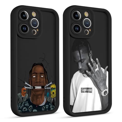 Yimctoie 2 Stück Musik Sänger Handyhülle für iPhone 13 6.1", Case Aesthetic Cool Travis Scott Rapper Muster Design Silikon TPU Bumper Schutzhülle Kratzfest Protective Case Cover für Jungen, Cool Yimctoie 2 Stück Musik Sänger Handyhülle für iPhone 13 6.1", Case Aesthetic Cool Travis Scott Rapper Muster Design Silikon TPU Bumper Schutzhülle Kratzfest Protective Case Cover für Jungen, Cool von Yimctoie