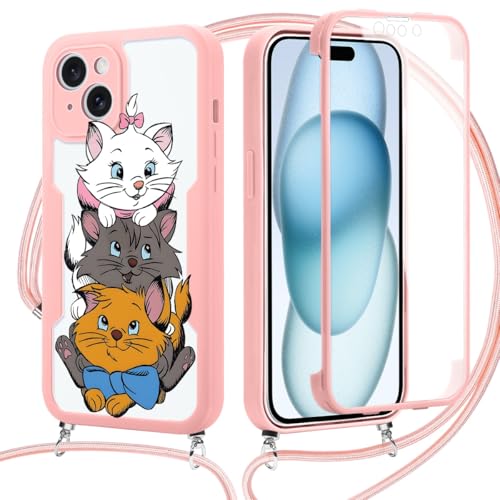 Yimctoie 360 Grad Handyhülle Handykette für iPhone 13 Pro Max Hülle 6,7" mit Band,Karikatur Katze Muster Silikon TPU Fullbody Schutzhülle mit Integriertem Displayschutz Stoßfest Hülle,Anime Yimctoie 360 Grad Handyhülle Handykette für iPhone 13 Pro Max Hülle 6,7" mit Band,Karikatur Katze Muster Silikon TPU Fullbody Schutzhülle mit Integriertem Displayschutz Stoßfest Hülle,Anime von Yimctoie