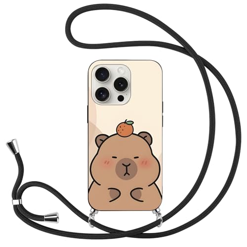 Yimctoie Anime Handykette für Redmi Note 13R 5G/4G Hülle 6.79'', Cute Cartoon Capybara Hülle mit Band, HandyHülle Necklace Handy Kette Kordel zum Umhängen SchutzHülle TPU Phone Case, Schwarz Yimctoie Anime Handykette für Redmi Note 13R 5G/4G Hülle 6.79'', Cute Cartoon Capybara Hülle mit Band, HandyHülle Necklace Handy Kette Kordel zum Umhängen SchutzHülle TPU Phone Case, Schwarz von Yimctoie