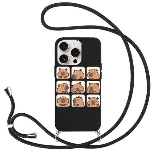 Yimctoie Anime Handykette für Samsung Galaxy S25+ 5G Hülle 6.7'', Cute Cartoon Capybara Hülle mit Band, HandyHülle Necklace Handy Kette Kordel zum Umhängen SchutzHülle TPU Phone Case, Schwarz Yimctoie Anime Handykette für Samsung Galaxy S25+ 5G Hülle 6.7'', Cute Cartoon Capybara Hülle mit Band, HandyHülle Necklace Handy Kette Kordel zum Umhängen SchutzHülle TPU Phone Case, Schwarz von Yimctoie
