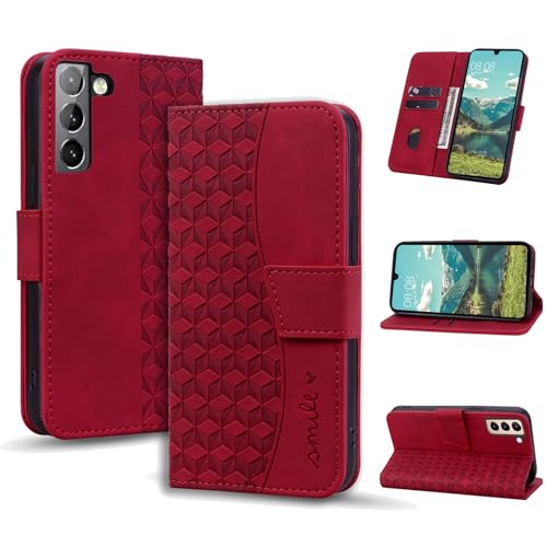 Handyhülle für Samsung Galaxy S23 Hülle Klappbar Lederhülle Flip Case Stoßfeste Klapphülle Samsung S23 5G Magnet Kartenfach Standfunktion Brieftasche Schutzhülle für Samsung Galaxy S23 5G, Rot Handyhülle für Samsung Galaxy S23 Hülle Klappbar Lederhülle Flip Case Stoßfeste Klapphülle Samsung S23 5G Magnet Kartenfach Standfunktion Brieftasche Schutzhülle für Samsung Galaxy S23 5G, Rot von Yiminu.DS