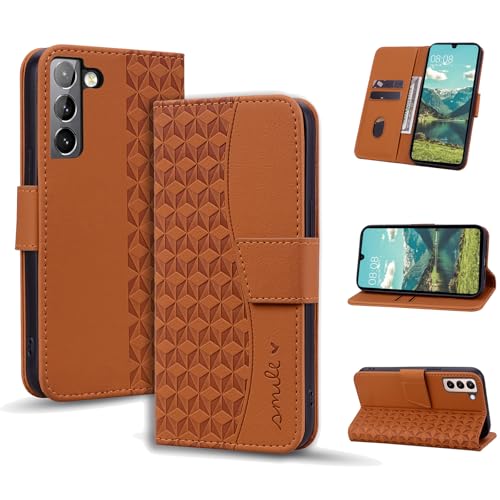 Handyhülle für Samsung Galaxy S24 Plus Hülle Klappbar Lederhülle Flip Case Stoßfeste Klapphülle Samsung S24 Plus 5G Magnet Kartenfach Brieftasche Schutzhülle für Samsung Galaxy S24 Plus 5G, Orange von Yiminu.DS