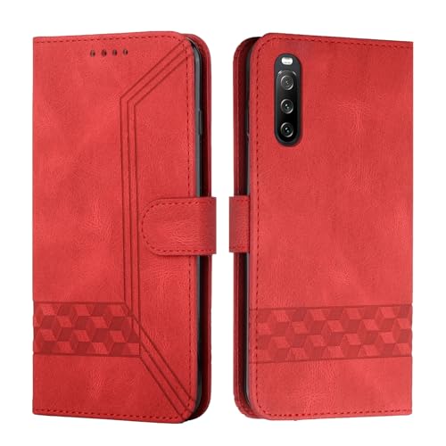 Yiminu.DS Handyhülle für Sony Xperia 10 V Hülle, Premium Leder Handyhülle Sony Xperia 10 V Klappbar Kartenfach Brieftasche Cover Magnetische Schutzhülle für Sony Xperia 10 V, Rot Yiminu.DS Handyhülle für Sony Xperia 10 V Hülle, Premium Leder Handyhülle Sony Xperia 10 V Klappbar Kartenfach Brieftasche Cover Magnetische Schutzhülle für Sony Xperia 10 V, Rot von Yiminu.DS