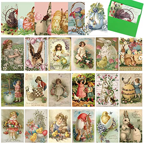 Yinder 24 Stück Vintage-Osterkarten, sortiert, lustige Notizkarten für Ostern, viktorianische Vintage-Postkarten mit Umschlägen, Retro-Hasen-Grußkarte für Schule, Zuhause, Büro, Geschäft, Ostern, Yinder 24 Stück Vintage-Osterkarten, sortiert, lustige Notizkarten für Ostern, viktorianische Vintage-Postkarten mit Umschlägen, Retro-Hasen-Grußkarte für Schule, Zuhause, Büro, Geschäft, Ostern, von Yinder