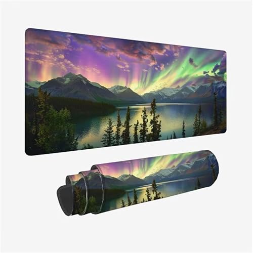 Mauspad Aurora Schreibtischunterlage See Mauspad XXL 1200x600x3mm Mousepad rutschfeste Gummibasis, Achreibtischunterlage mit Kantenschutz, Wasserdicht Langlebig Mouse Pad für PC Zubehör, Büro Y2-595 Mauspad Aurora Schreibtischunterlage See Mauspad XXL 1200x600x3mm Mousepad rutschfeste Gummibasis, Achreibtischunterlage mit Kantenschutz, Wasserdicht Langlebig Mouse Pad für PC Zubehör, Büro Y2-595 von Yingeen