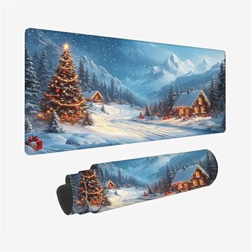 Mauspad Baum Schreibtischunterlage Schnee Mauspad XXL 1600x800x3mm Mousepad rutschfeste Gummibasis, Achreibtischunterlage mit Kantenschutz, Wasserdicht Langlebig Mouse Pad für PC Zubehör, Büro Y2-376 von Yingeen