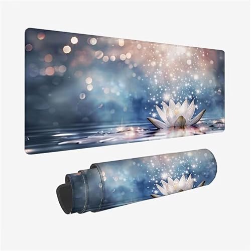 Mauspad Blau Schreibtischunterlage Lotus Mauspad XXL 1600x800x3mm Mousepad rutschfeste Gummibasis, Achreibtischunterlage mit Kantenschutz, Wasserdicht Langlebig Mouse Pad für PC Zubehör, Büro Y2-478 Mauspad Blau Schreibtischunterlage Lotus Mauspad XXL 1600x800x3mm Mousepad rutschfeste Gummibasis, Achreibtischunterlage mit Kantenschutz, Wasserdicht Langlebig Mouse Pad für PC Zubehör, Büro Y2-478 von Yingeen