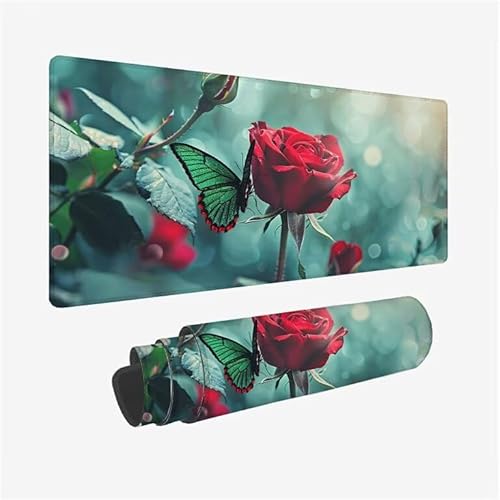 Mauspad Blau Schreibtischunterlage Rose Mauspad XXL 1200x600x3mm Mousepad rutschfeste Gummibasis, Achreibtischunterlage mit Kantenschutz, Wasserdicht Langlebig Mouse Pad für PC Zubehör, Büro Y2-604 Mauspad Blau Schreibtischunterlage Rose Mauspad XXL 1200x600x3mm Mousepad rutschfeste Gummibasis, Achreibtischunterlage mit Kantenschutz, Wasserdicht Langlebig Mouse Pad für PC Zubehör, Büro Y2-604 von Yingeen
