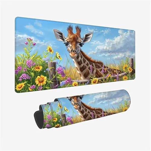 Mauspad Giraffe Schreibtischunterlage Karikatur Mauspad XXL 1600x800x3mm Mousepad Rutschfeste Gummibasis, Achreibtischunterlage mit Kantenschutz, Wasserdicht und Langlebig Mouse Pad für PC,Büro Y2-634 Mauspad Giraffe Schreibtischunterlage Karikatur Mauspad XXL 1600x800x3mm Mousepad Rutschfeste Gummibasis, Achreibtischunterlage mit Kantenschutz, Wasserdicht und Langlebig Mouse Pad für PC,Büro Y2-634 von Yingeen