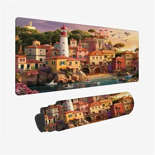 Mauspad Häuser Schreibtischunterlage Landschaft Mauspad XXL 800x400x3mm Mousepad Rutschfeste Gummibasis, Achreibtischunterlage mit Kantenschutz, Wasserdicht und Langlebig Mouse Pad für PC, Büro Y2-664 Mauspad Häuser Schreibtischunterlage Landschaft Mauspad XXL 800x400x3mm Mousepad Rutschfeste Gummibasis, Achreibtischunterlage mit Kantenschutz, Wasserdicht und Langlebig Mouse Pad für PC, Büro Y2-664 von Yingeen