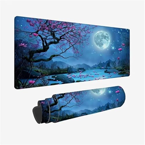 Mauspad Marine Schreibtischunterlage Mond Mauspad XXL 800x400x3mm Mousepad rutschfeste Gummibasis, Achreibtischunterlage mit Kantenschutz, Wasserdicht Langlebig Mouse Pad für PC Zubehör, Büro Y2-511 Mauspad Marine Schreibtischunterlage Mond Mauspad XXL 800x400x3mm Mousepad rutschfeste Gummibasis, Achreibtischunterlage mit Kantenschutz, Wasserdicht Langlebig Mouse Pad für PC Zubehör, Büro Y2-511 von Yingeen