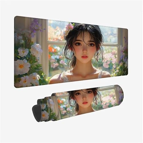Mauspad Niedlich Schreibtischunterlage Fee Mauspad XXL 1600x800x3mm Mousepad rutschfeste Gummibasis, Achreibtischunterlage mit Kantenschutz, Wasserdicht und Langlebig Mouse Pad für PC, Büro Y2-346 von Yingeen