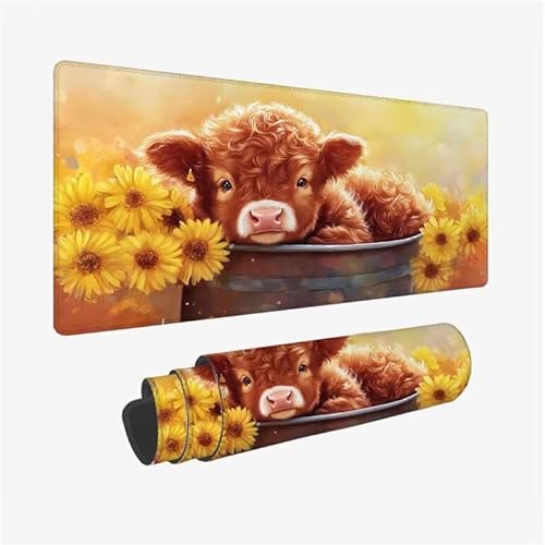 Mauspad Niedlich Schreibtischunterlage Ochse Mauspad XXL 800x400x3mm Mousepad rutschfeste Gummibasis, Achreibtischunterlage mit Kantenschutz, Wasserdicht und Langlebig Mouse Pad für PC, Büro Y2-727 Mauspad Niedlich Schreibtischunterlage Ochse Mauspad XXL 800x400x3mm Mousepad rutschfeste Gummibasis, Achreibtischunterlage mit Kantenschutz, Wasserdicht und Langlebig Mouse Pad für PC, Büro Y2-727 von Yingeen