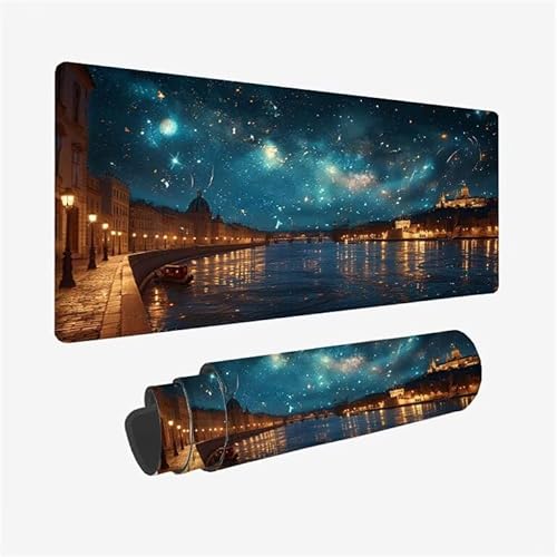 Mauspad Schwarz Schreibtischunterlage Architektur Mauspad XXL 1600x800x3mm Mousepad rutschfeste Gummibasis, Achreibtischunterlage mit Kantenschutz, Wasserdicht und Langlebig Mouse Pad für Büro Y2-208 von Yingeen