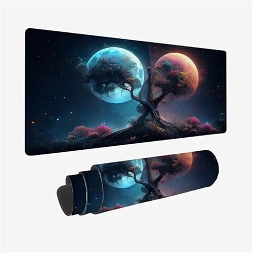 Mauspad Schwarz Schreibtischunterlage Mond Mauspad XXL 1600x800x3mm Mousepad rutschfeste Gummibasis, Achreibtischunterlage mit Kantenschutz, Wasserdicht und Langlebig Mouse Pad für PC, Büro Y2-691 Mauspad Schwarz Schreibtischunterlage Mond Mauspad XXL 1600x800x3mm Mousepad rutschfeste Gummibasis, Achreibtischunterlage mit Kantenschutz, Wasserdicht und Langlebig Mouse Pad für PC, Büro Y2-691 von Yingeen