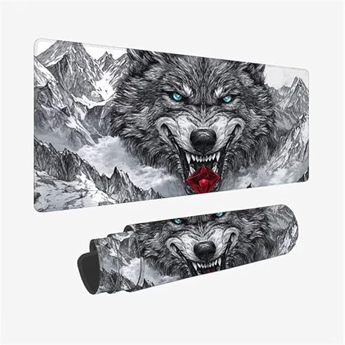 Mauspad Schwarz Schreibtischunterlage Wolf Mauspad XXL 1200x600x3mm Mousepad rutschfeste Gummibasis, Achreibtischunterlage mit Kantenschutz, Wasserdicht und Langlebig Mouse Pad für PC, Büro Y2-808 Mauspad Schwarz Schreibtischunterlage Wolf Mauspad XXL 1200x600x3mm Mousepad rutschfeste Gummibasis, Achreibtischunterlage mit Kantenschutz, Wasserdicht und Langlebig Mouse Pad für PC, Büro Y2-808 von Yingeen