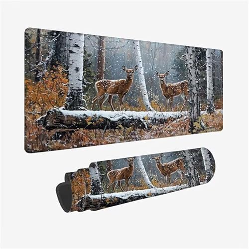 Mauspad Tier Schreibtischunterlage Reh Mauspad XXL 1600x800x3mm Mousepad Rutschfeste Gummibasis, Achreibtischunterlage mit Kantenschutz, Wasserdicht Langlebig Mouse Pad für Zubehör Gaming, Büro Y2-694 Mauspad Tier Schreibtischunterlage Reh Mauspad XXL 1600x800x3mm Mousepad Rutschfeste Gummibasis, Achreibtischunterlage mit Kantenschutz, Wasserdicht Langlebig Mouse Pad für Zubehör Gaming, Büro Y2-694 von Yingeen
