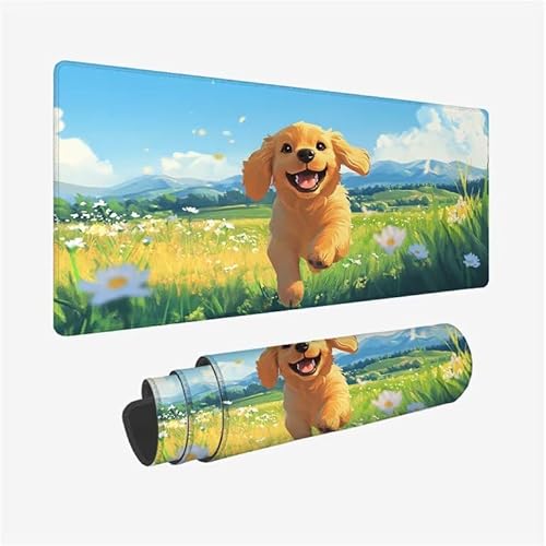 Mauspad Wiese Schreibtischunterlage Hund Mauspad XXL 1600x800x3mm Mousepad rutschfeste Gummibasis, Achreibtischunterlage mit Kantenschutz, Wasserdicht Langlebig Mouse Pad für PC Zubehör, Büro Y2-724 Mauspad Wiese Schreibtischunterlage Hund Mauspad XXL 1600x800x3mm Mousepad rutschfeste Gummibasis, Achreibtischunterlage mit Kantenschutz, Wasserdicht Langlebig Mouse Pad für PC Zubehör, Büro Y2-724 von Yingeen
