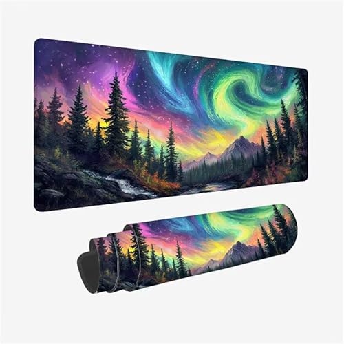 Schreibtischunterlage Aurora Mauspad Wald Mousepad XXL 1200x600x3mm Mauspad Gaming mit Genähten Kanten, Nicht rutschender Desk Mat, wasserdichte Waschbar Mouse Pad für Laptop PC Büro Zuhause Y2-777 Schreibtischunterlage Aurora Mauspad Wald Mousepad XXL 1200x600x3mm Mauspad Gaming mit Genähten Kanten, Nicht rutschender Desk Mat, wasserdichte Waschbar Mouse Pad für Laptop PC Büro Zuhause Y2-777 von Yingeen