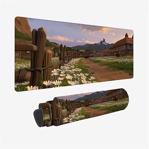 Schreibtischunterlage Bauernhaus Mauspad Landschaft Mousepad XXL 1600x800x3mm Mauspad Gaming mit Genähten Kanten, Nicht rutschender Desk Mat, wasserdichte Waschbar Mouse Pad für Laptop Zuhause Y2-546 Schreibtischunterlage Bauernhaus Mauspad Landschaft Mousepad XXL 1600x800x3mm Mauspad Gaming mit Genähten Kanten, Nicht rutschender Desk Mat, wasserdichte Waschbar Mouse Pad für Laptop Zuhause Y2-546 von Yingeen