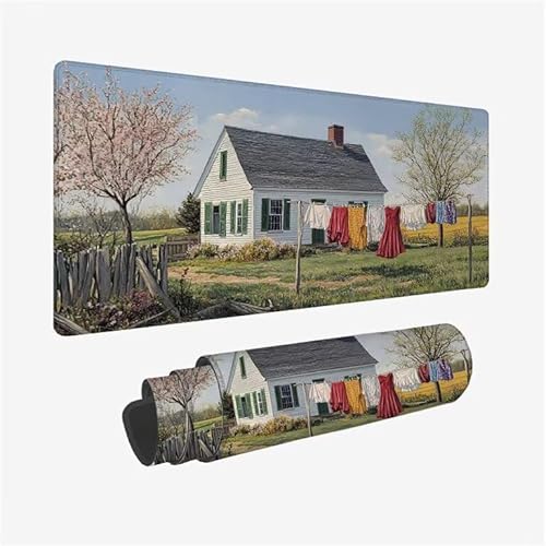 Schreibtischunterlage Bauernhof Mauspad Landschaft Mousepad XXL 1600x800x3mm Mauspad Gaming mit Genähten Kanten, Nicht rutschender Desk Mat, wasserdichte Waschbar Mouse Pad für Laptop Zuhause Y2-864 Schreibtischunterlage Bauernhof Mauspad Landschaft Mousepad XXL 1600x800x3mm Mauspad Gaming mit Genähten Kanten, Nicht rutschender Desk Mat, wasserdichte Waschbar Mouse Pad für Laptop Zuhause Y2-864 von Yingeen